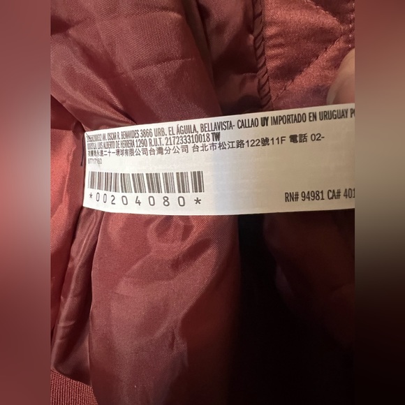 Forever 21 maroon satin bomber jacket with lace up sleeves - Picture 8 of 12